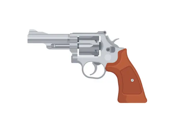 Vector illustration of Gun pistol revolver
