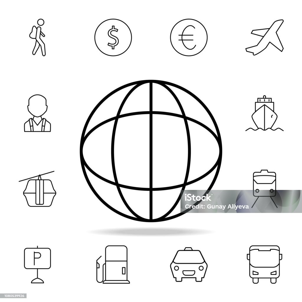 Earth icon. Element of simple icon for websites, web design, mobile app, info graphics. Thin line icon for website design and development, app development on white background Earth icon. Element of simple icon for websites, web design, mobile app, info graphics. Thin line icon for website design and development, app development on white background on white background Africa stock vector