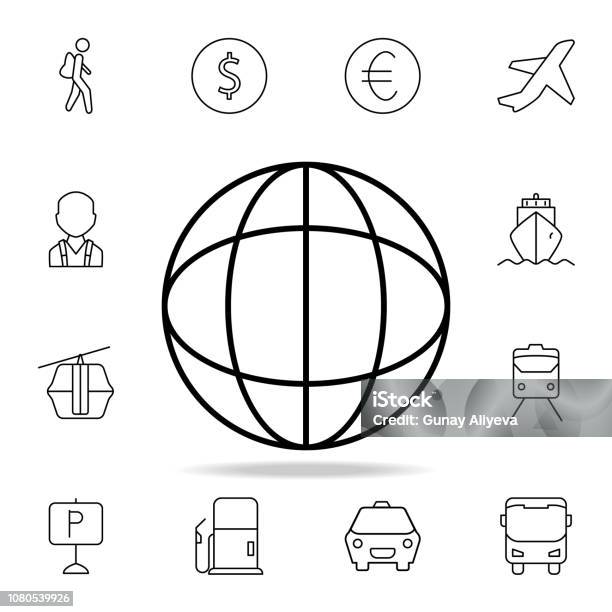 Earth Icon Element Of Simple Icon For Websites Web Design Mobile App Info Graphics Thin Line Icon For Website Design And Development App Development On White Background Stock Illustration - Download Image Now