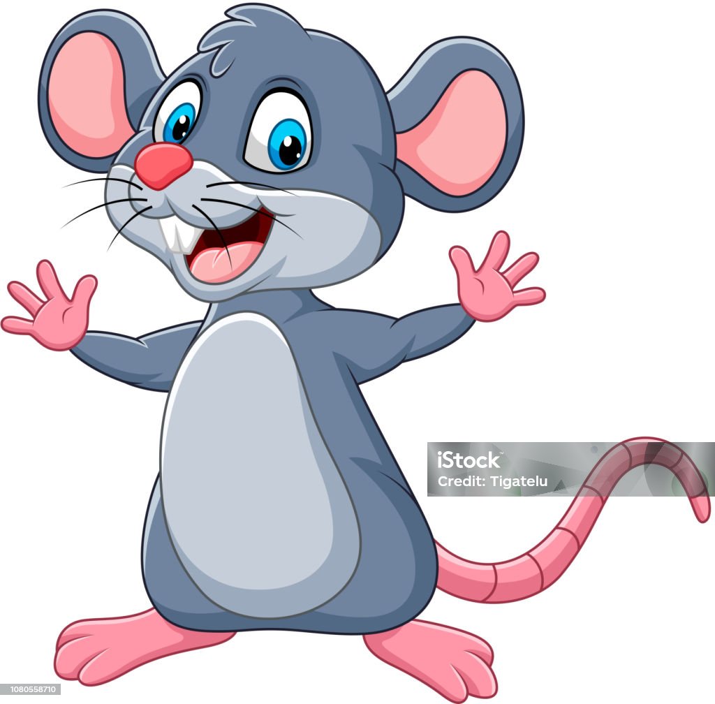 Cartoon Happy Mouse Waving Stock Illustration - Download Image Now - Mouse  - Animal, Cute, Rat - iStock