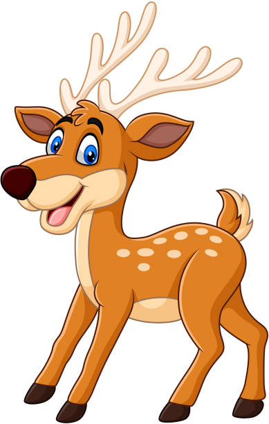 귀여운 사슴 만화 - stag deer doe cartoon stock illustrations