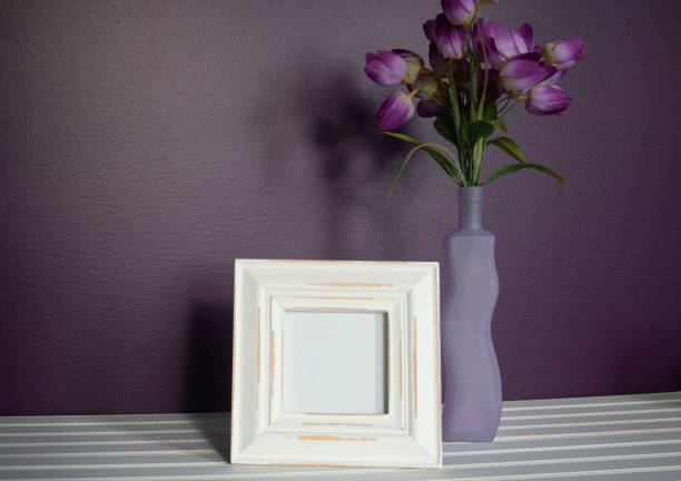 istock Purple Flowers with White Frame 1080565774