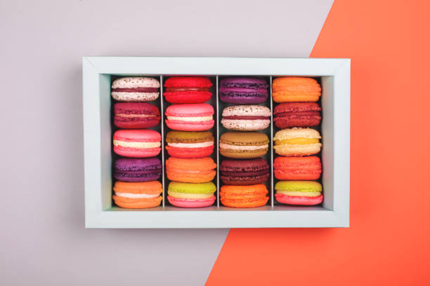 istock Box of colorful macarons 1080567644
