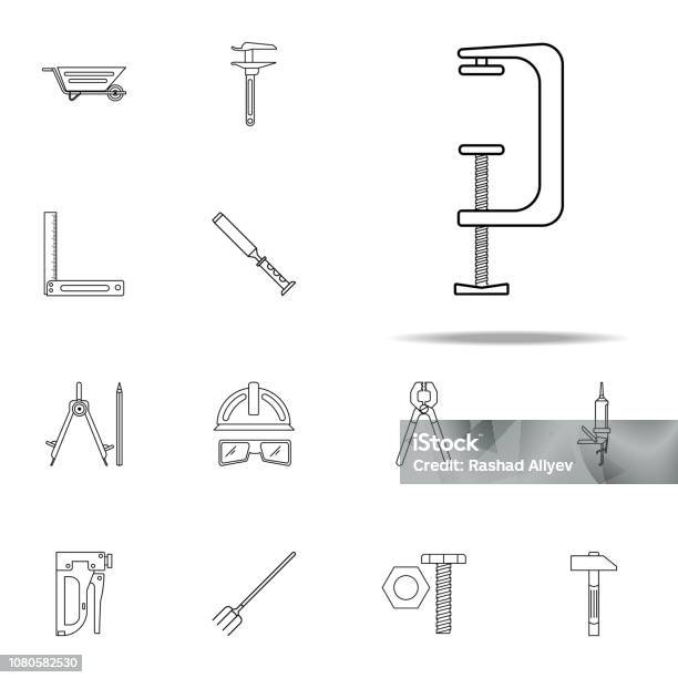 Building Press Icon Home Repair Tool Icons Universal Set For Web And Mobile Stock Illustration - Download Image Now