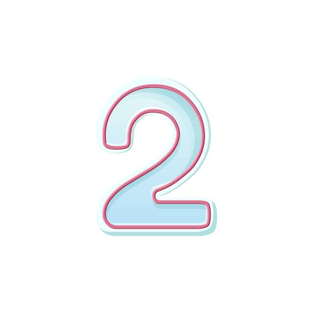 istock Candle number two. 2 symbol. Cartoon realistic vector candle number for Birthday cakes 1080598036