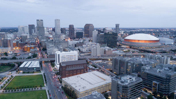 istock The Sun Peaks out through storm clouds lighting downtown New Orleans 1080601278