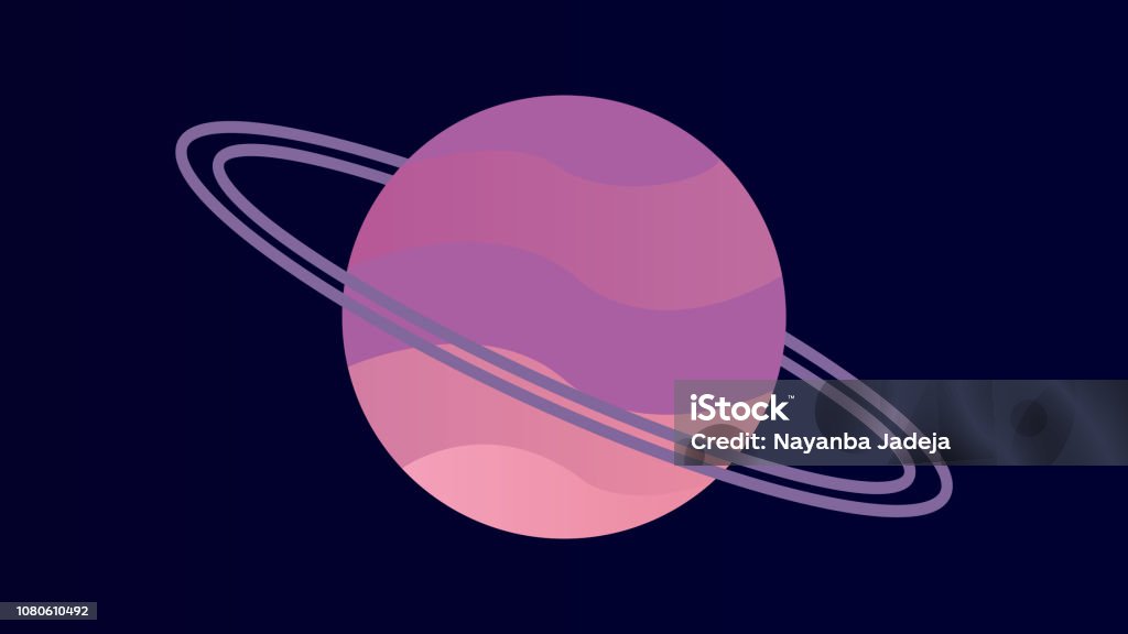 planet on universe background Saturn - Planet stock vector