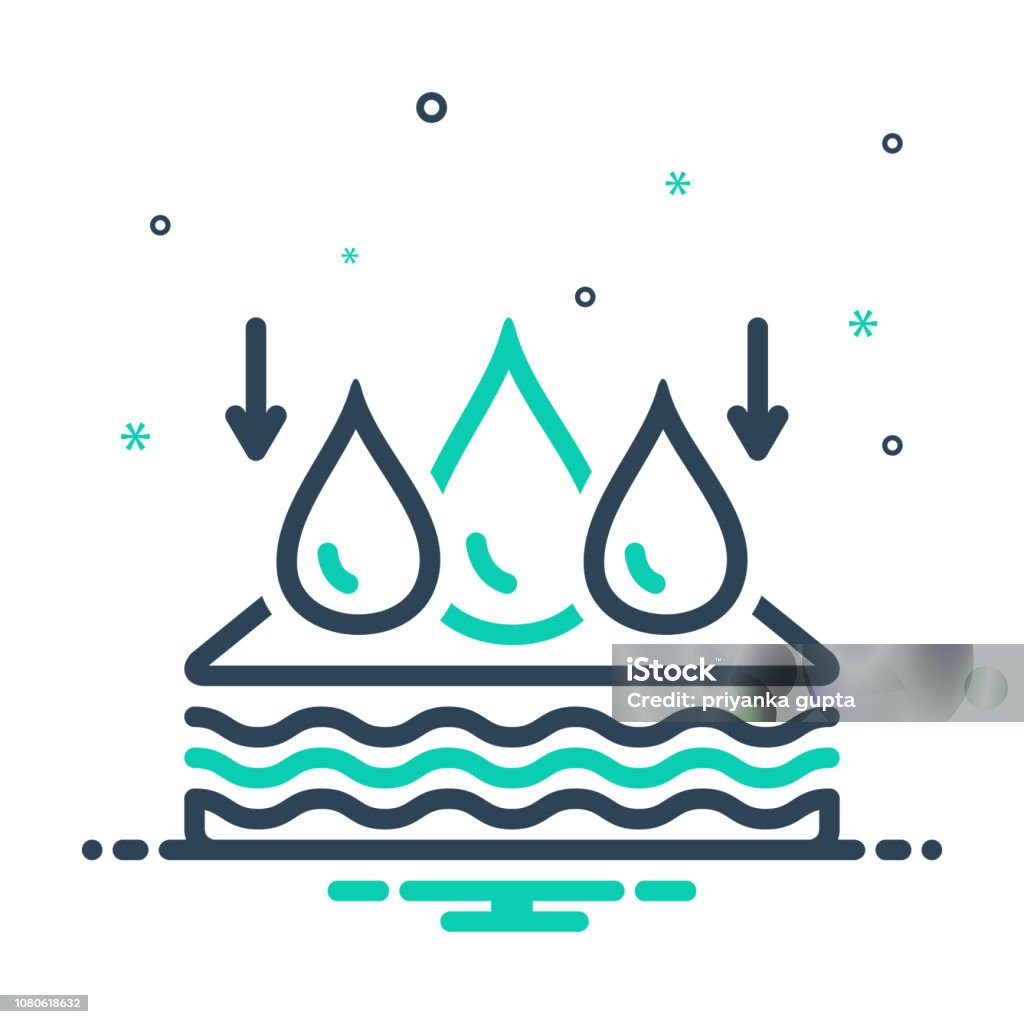 Absorben absorbing Icon for absorbent, absorbing, drying up, sucking, mattress, drop Concentration stock vector