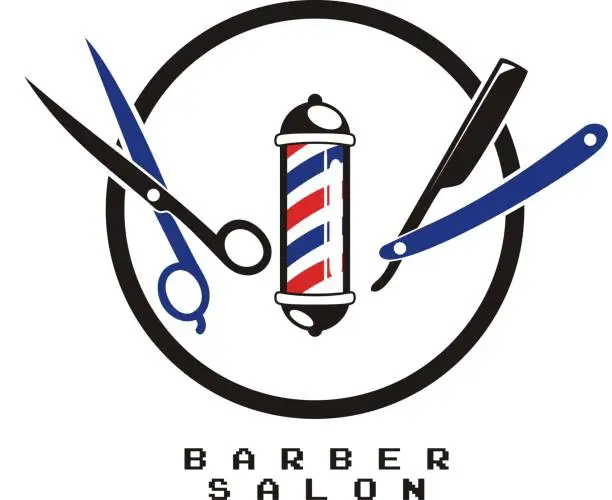 Vector illustration of Barber shop logo design