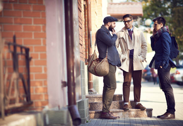 istock Young Businessmen Chatting Outdoors 1080634978