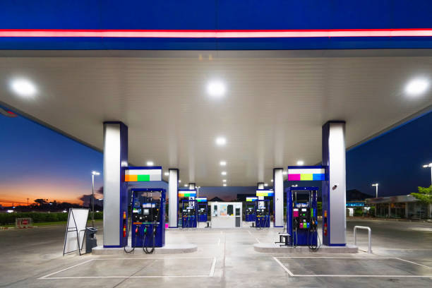 istock Gas fuel station with sunrise sky 1080637936