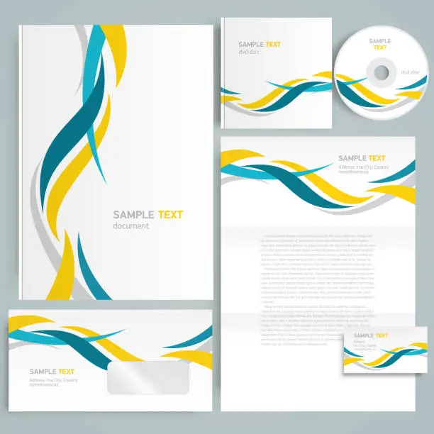 Vector illustration of Corporate identity design template curves