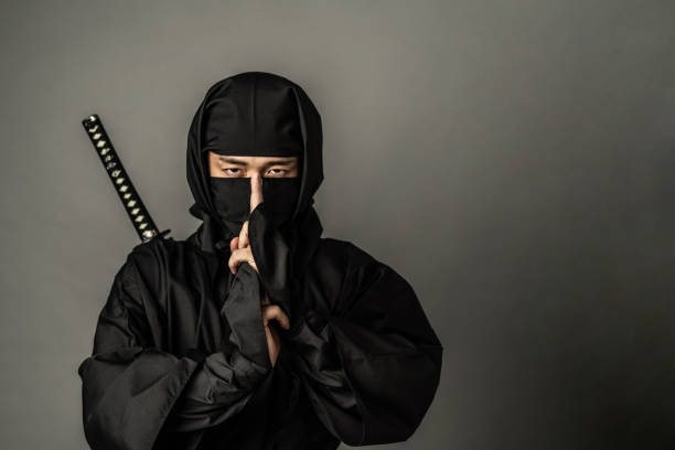 japanese ninja concept. samurai. - ninja imagens e fotografias de stock