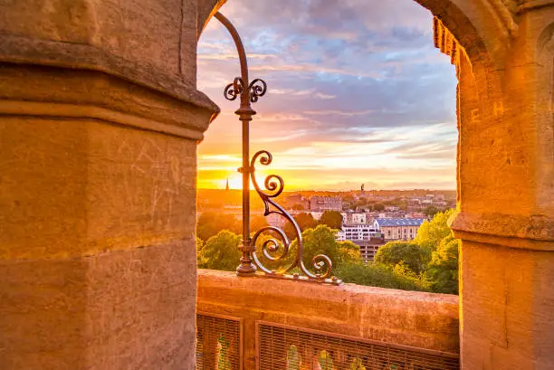Sunset against the cabot tower, Bristol, United Kingdom