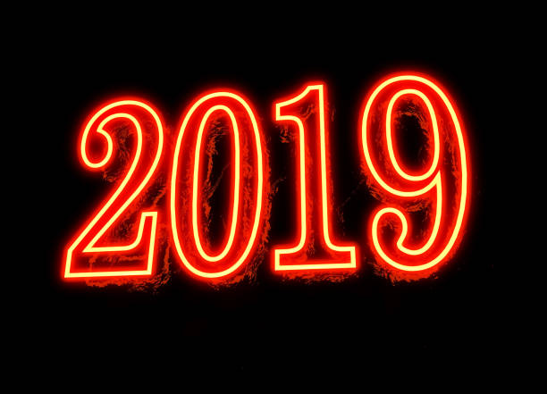 istock Neon New Year Sign - 2019 1080674244