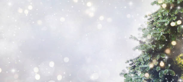 istock Holiday background with christmas tree 1080674356