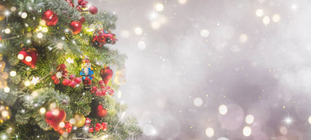 istock Holiday background with christmas tree 1080674494