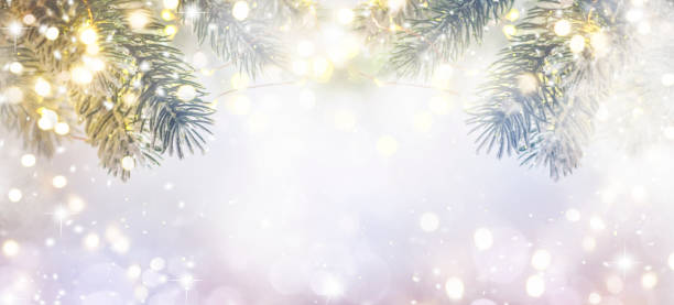 istock Holiday background with christmas tree 1080674888