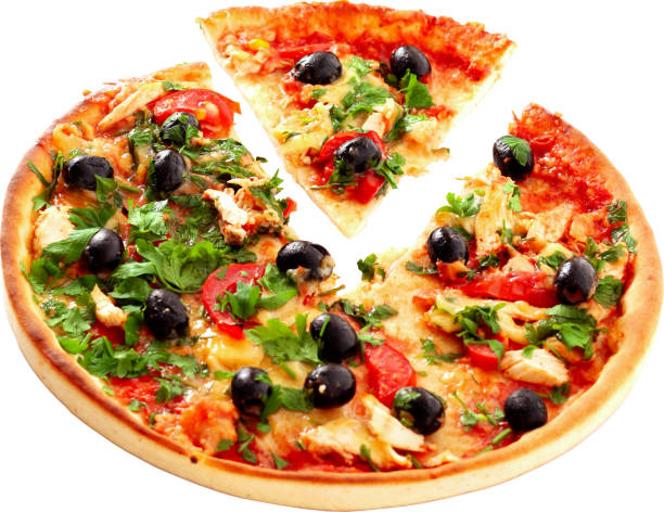 istock Hot big pepperoni pizza. Tasty pizza composition with melting cheese bacon tomatoes ham paprika steam smoke 1080683354