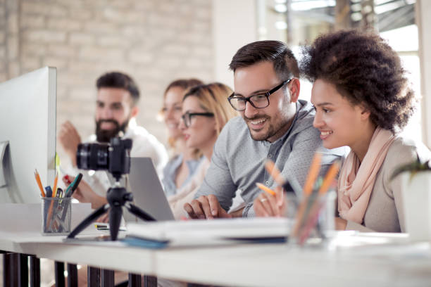 istock Business team sitting in office and planning work 1080694994