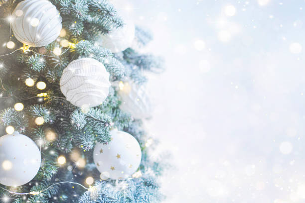 istock Holiday background with christmas tree 1080697554