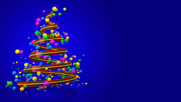 istock Abstract Colorful 3D Christmas Tree Banner. 1080697740