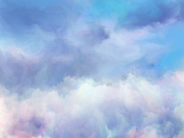 illustrations, cliparts, dessins animés et icônes de ciel nuageux de l’été, aquarelle - sky watercolour paints watercolor painting cloud