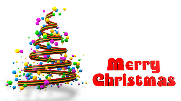 istock Abstract Colorful 3D Christmas Tree Banner. 1080702676