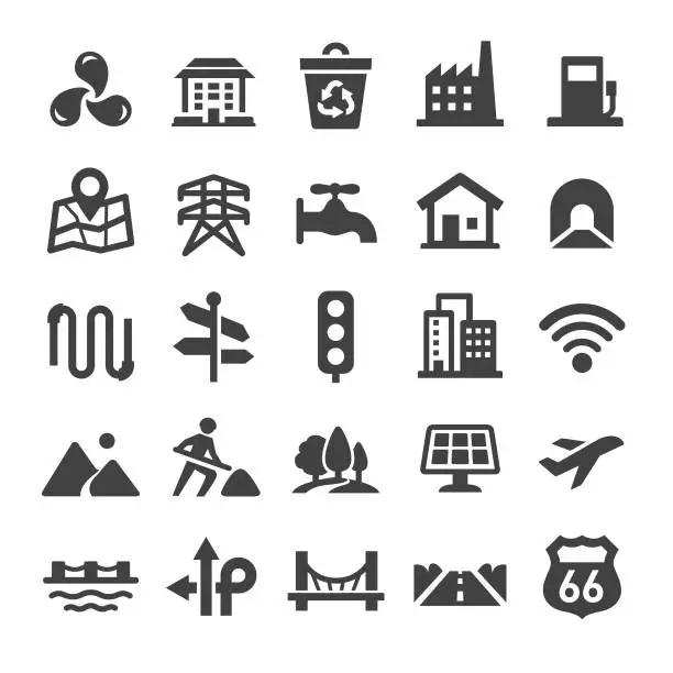 Vector illustration of City Construction Icons Set - Smart Series