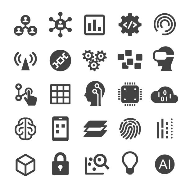 Technology Trend Icons - Smart Series Technology Trend, science, data, blockchain icons stock illustrations