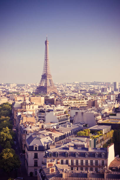 istock cityscape with Eiffel Tower in the light of sunset 1080718940