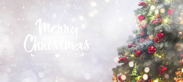 istock Holiday background with christmas tree 1080719522