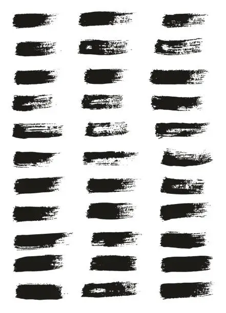 Vector illustration of Paint Brush Thin Lines High Detail Abstract Vector Background Set 22