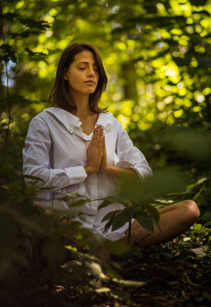 istock Her body and mind enjoy in peace. 1080732086