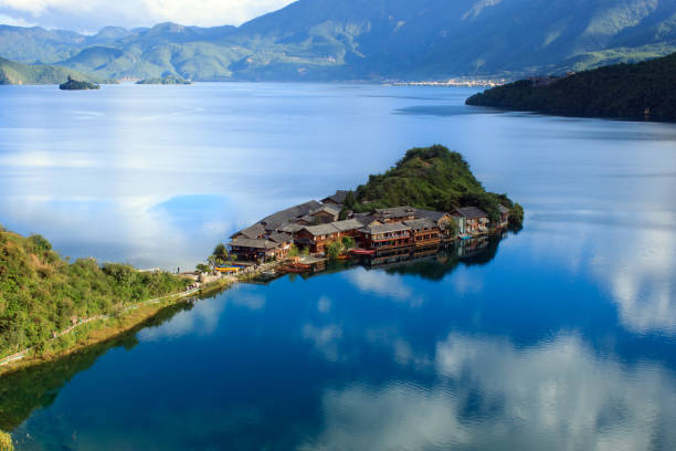 istock The charming scenery of lugu lake 1080744726