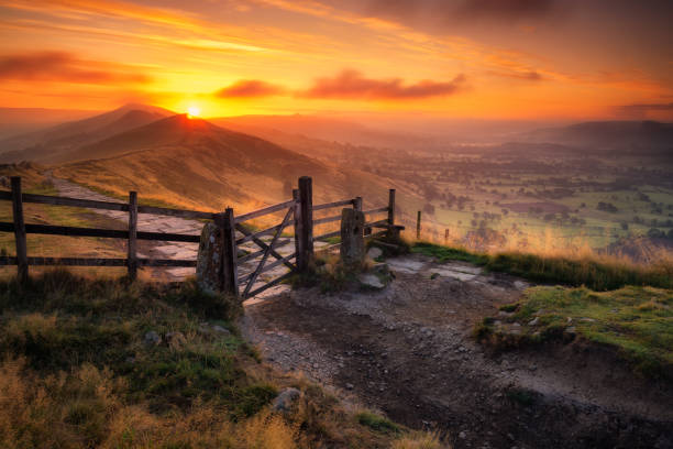 istock waterfalls and sunrise at peak district 1080746040