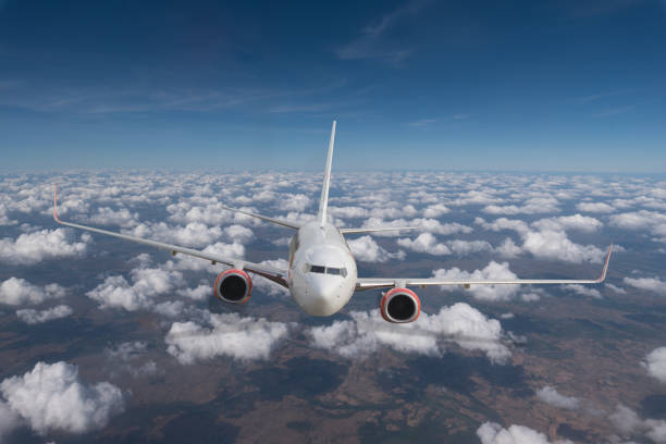 istock Airplane in the sky at blue sky. 1080746376