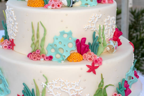 istock cake design marine sea corals and fish style 1080769792