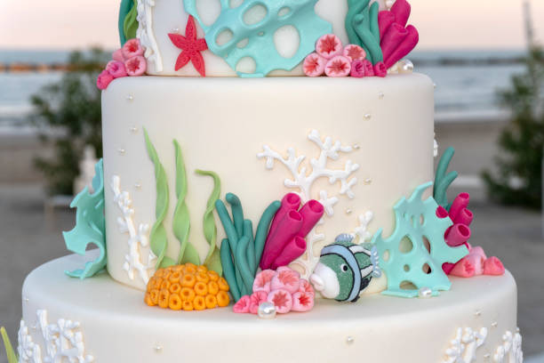 istock cake design marine sea corals and fish style 1080769818