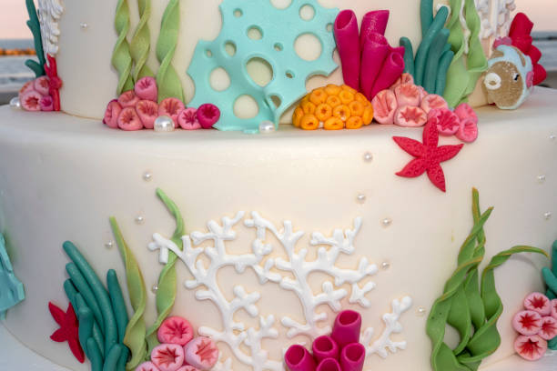 istock cake design marine sea corals and fish style 1080769872