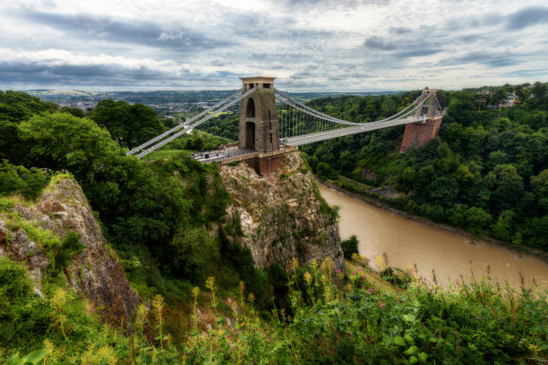 The Clifton Suspension Bridge in Bristol stock photo