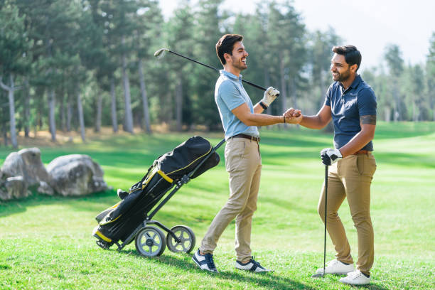 istock Friends Playing Golf on a Beautiful Sunny Day Handshake 1080770376
