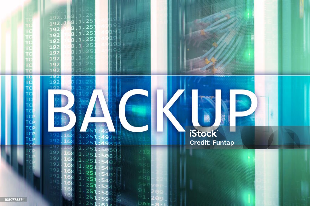 Backup Data Button Backup Button On Modern Server Room Background Data Loss Prevention ...
