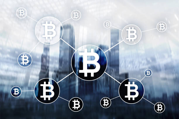 istock Bitcoin cryptocurrency and blockchain technology concept on blurred skyscrapers background. 1080780976