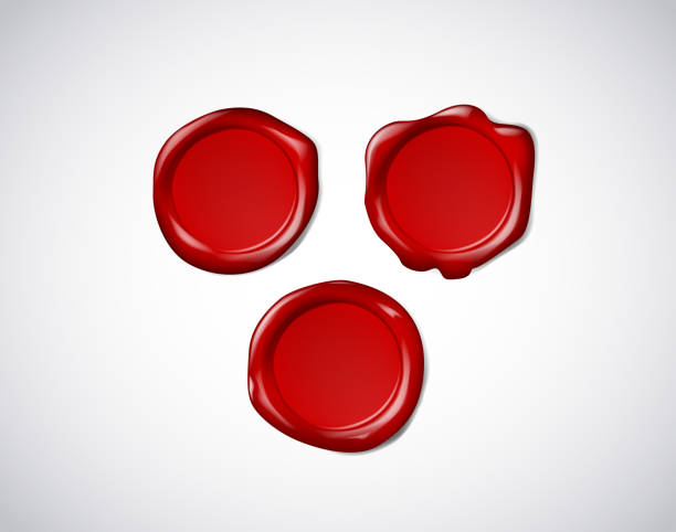 istock Coloured red wax seal, signet or stamp for certificate isolated. 1080787790
