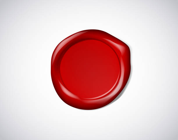 istock Coloured red wax seal, signet or stamp for certificate isolated. 1080787836