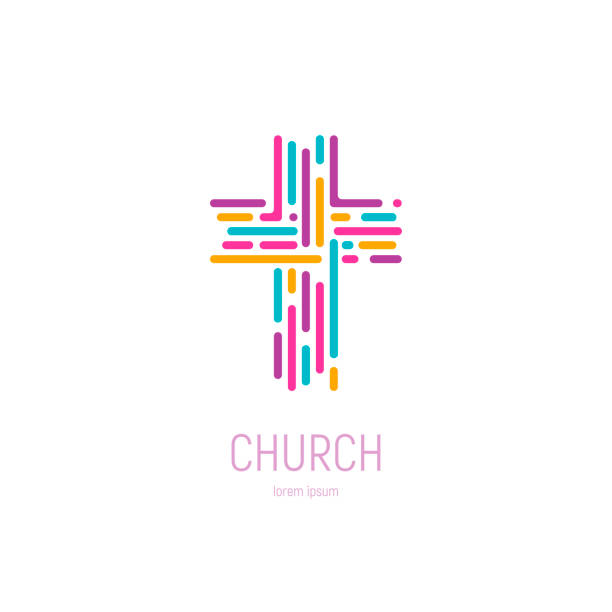 Abstract christian cross vector template. Church emblem Abstract christian cross vector template. Church emblem. Vector illustration religious cross symbols stock illustrations