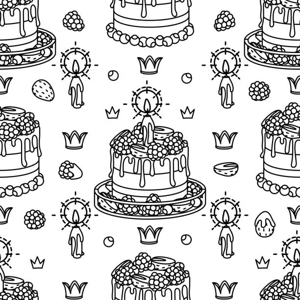 Vector illustration of vector girlish seamless pattern