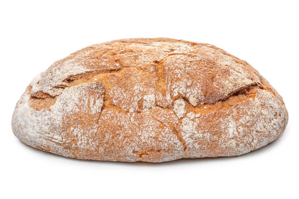 istock whole rye Greek round bread isolated on white background 1080795684