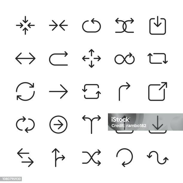 Arrow Icons Editable Stroke Pixel Perfect For Mobile And Web Stock Illustration - Download Image Now